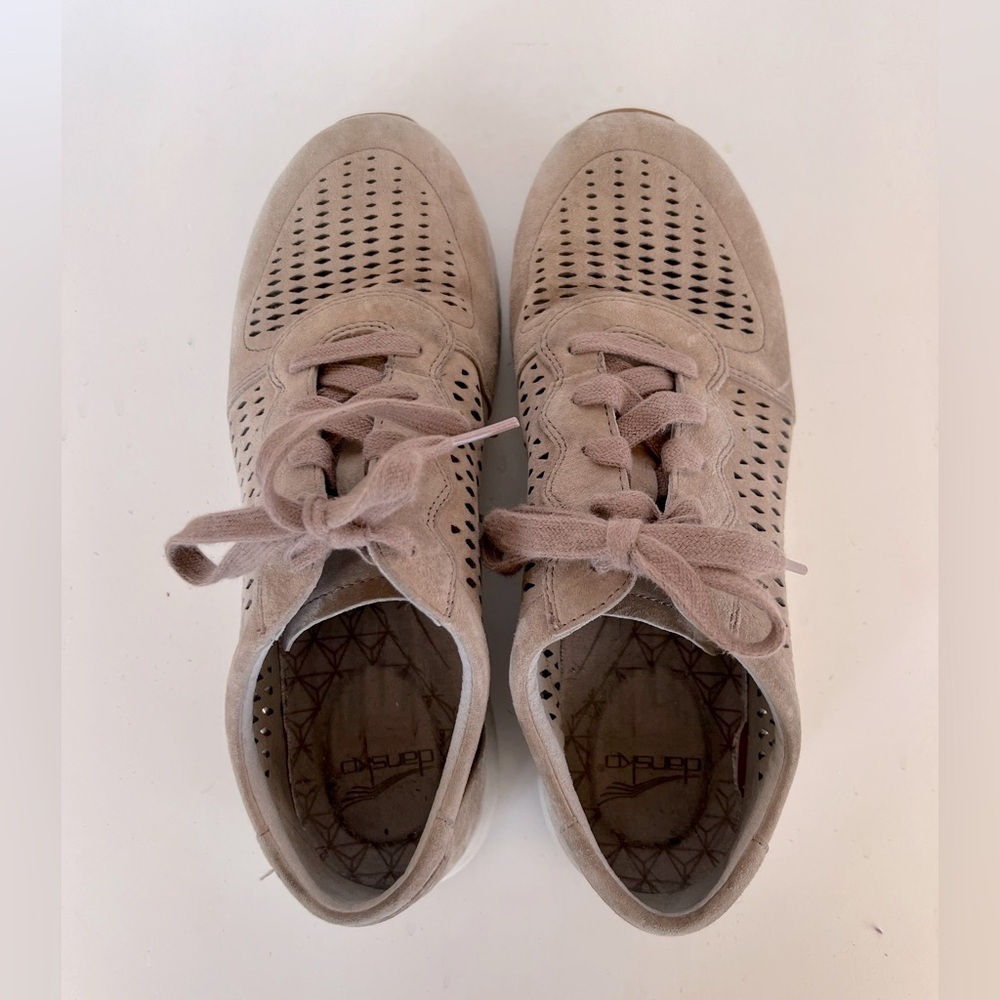 Dansko Women's Charlie Perforated Leather Sneaker Walnut Suede, Size 8 / 39 - Picture 3 of 12